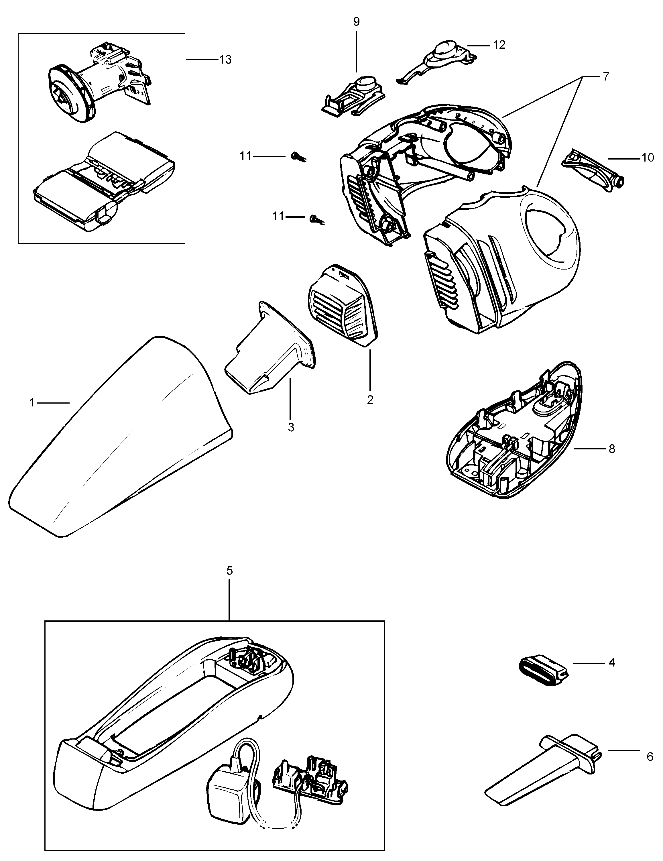 Page A Diagram and Parts List for WV4815-BR 1 Black and Decker Dust Collector
